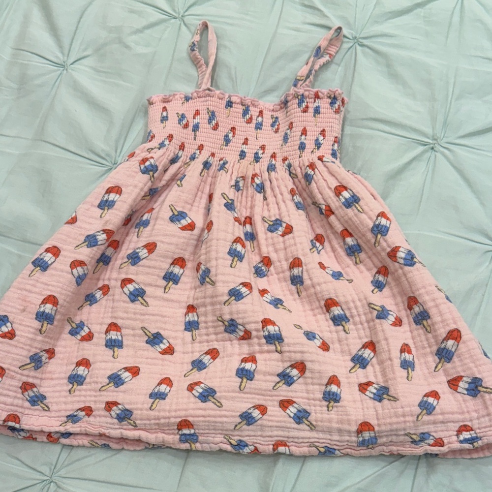 Angel Dear Pink Popsicle Print Kids Dress
